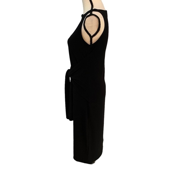 Norma Kamali Tie Waist Little Black Dress Size Medium Cocktail Revolve Jersey - Picture 6 of 15